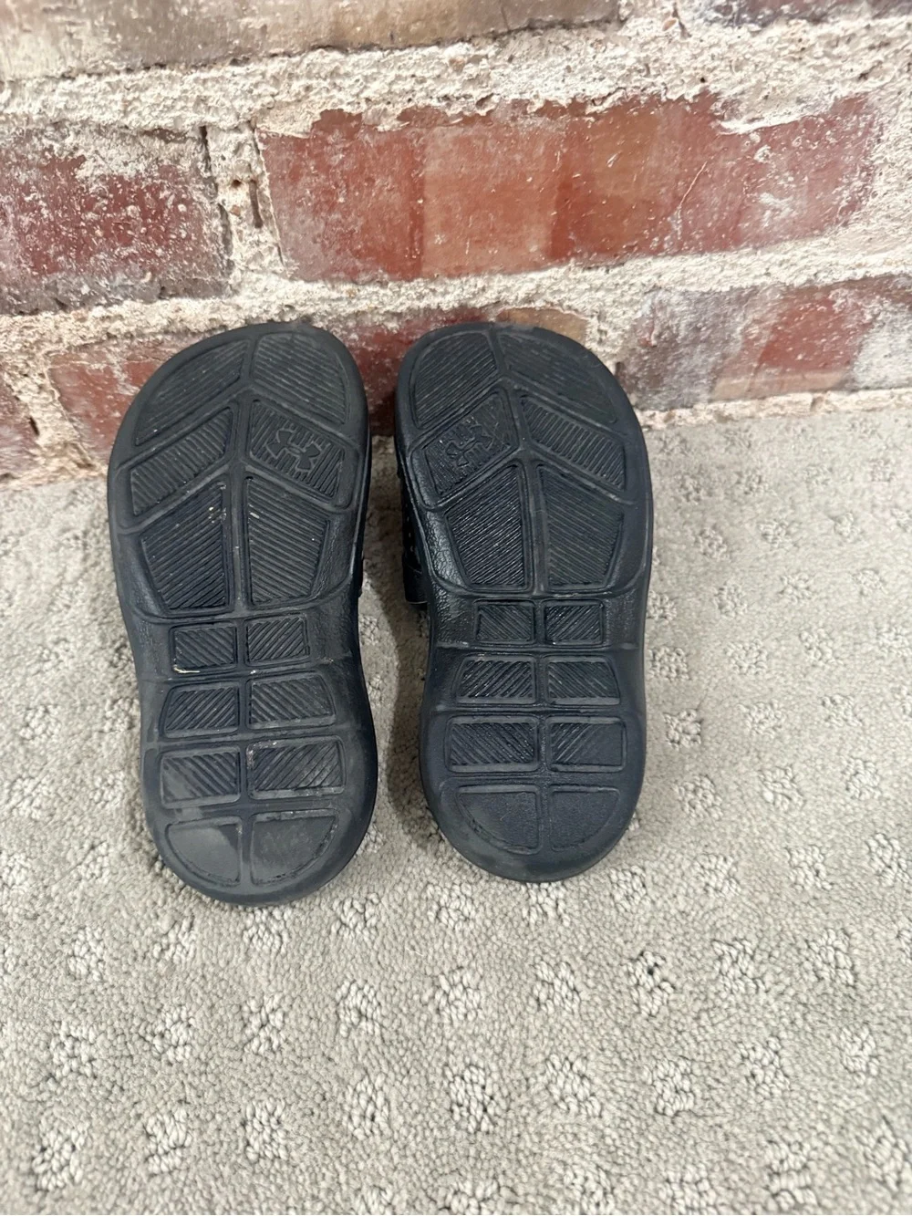 Under Armour Black Slides with White Logo Accent